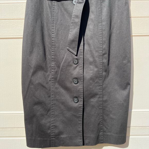 Calvin Klein Belted Button Down Cap Sleeve Sheath Dress Black Office Size 12 - Picture 5 of 13
